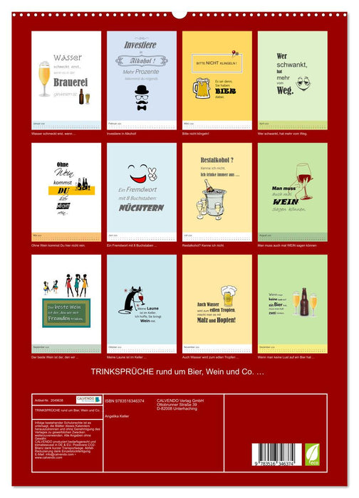 TRINKSPRÜCHE rund um Bier, Wein und Co. … (CALVENDO Premium Wandkalender 2026)