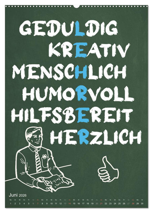 Coole Lehrersprüche (CALVENDO Premium Wandkalender 2026)
