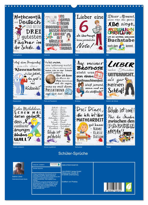 Schüler-Sprüche (CALVENDO Premium Wandkalender 2026)