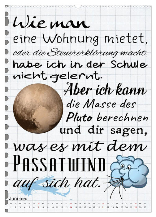 Schüler-Sprüche (CALVENDO Premium Wandkalender 2026)