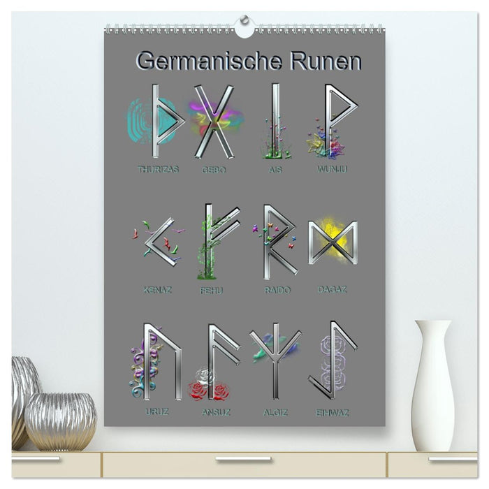 Germanische Runen (CALVENDO Premium Wandkalender 2026)
