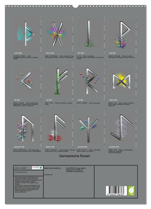 Germanische Runen (CALVENDO Premium Wandkalender 2026)
