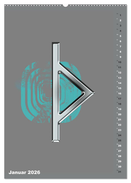 Germanische Runen (CALVENDO Premium Wandkalender 2026)