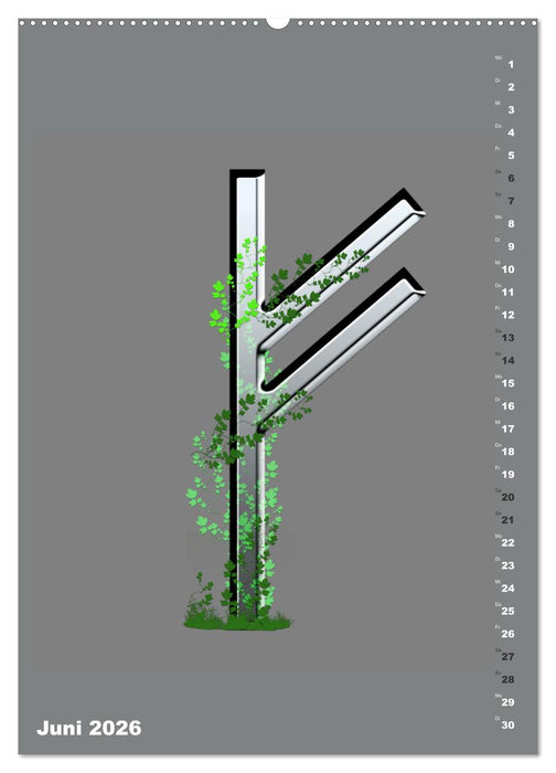 Germanische Runen (CALVENDO Premium Wandkalender 2026)