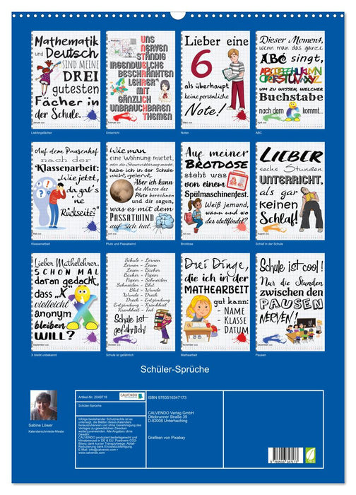 Schüler-Sprüche (CALVENDO Wandkalender 2026)