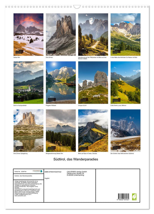 Südtirol, das Wanderparadies (CALVENDO Wandkalender 2026)