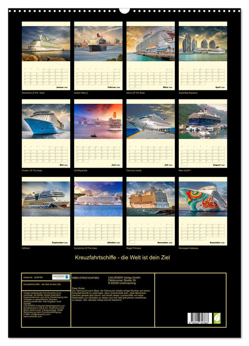 Kreuzfahrtschiffe - die Welt ist dein Ziel (CALVENDO Wandkalender 2026)