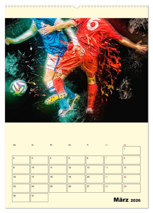 Fußball - Feuer (CALVENDO Wandkalender 2026)