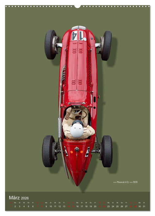 Legenden des Rennsports, Historic Grand Prix Cars 1925-1960 (CALVENDO Wandkalender 2026)