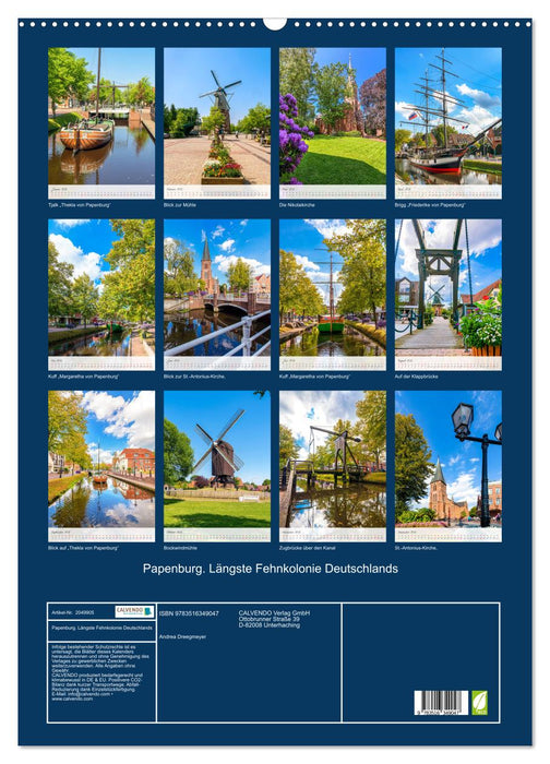 Papenburg. Längste Fehnkolonie Deutschlands (CALVENDO Wandkalender 2026)