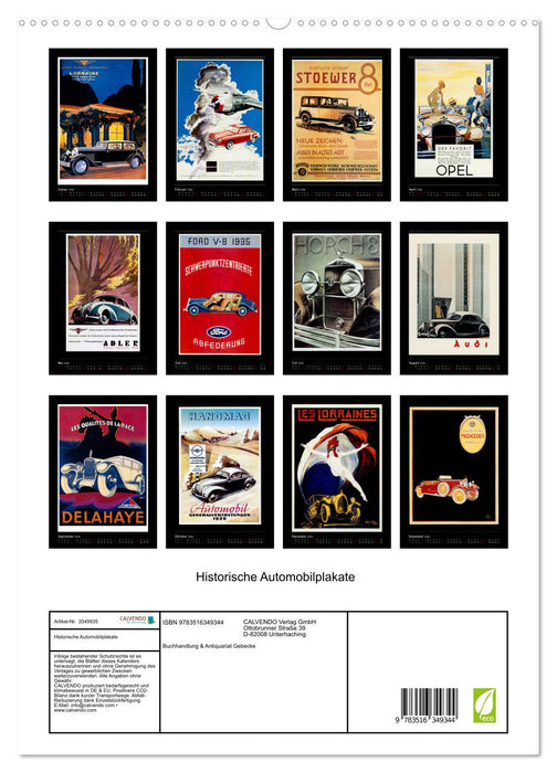 Historische Automobilplakate (CALVENDO Premium Wandkalender 2026)