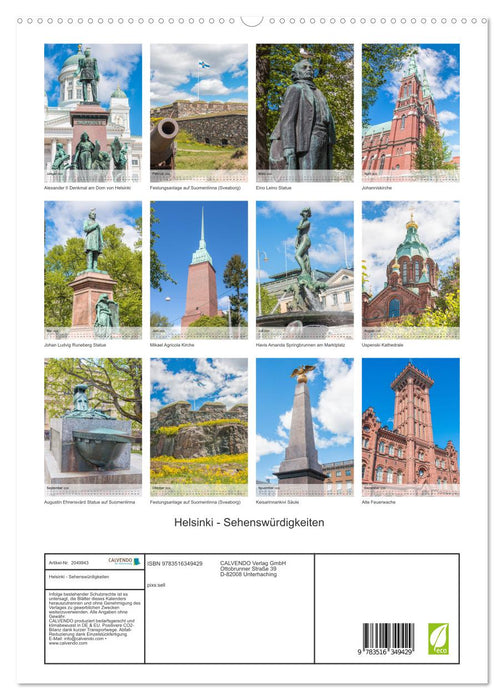 Helsinki - Sehenswürdigkeiten (CALVENDO Premium Wandkalender 2026)