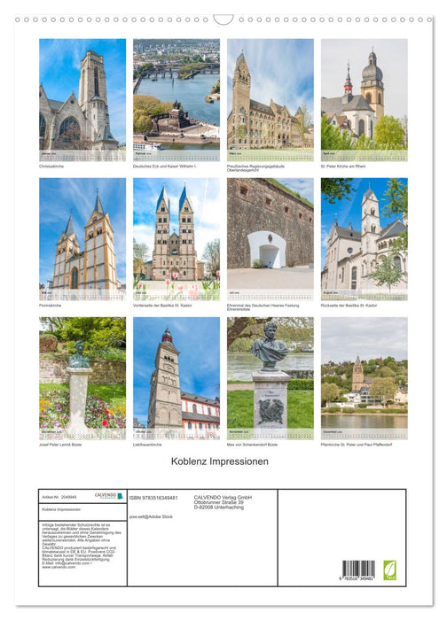 Koblenz Impressionen (CALVENDO Wandkalender 2026)