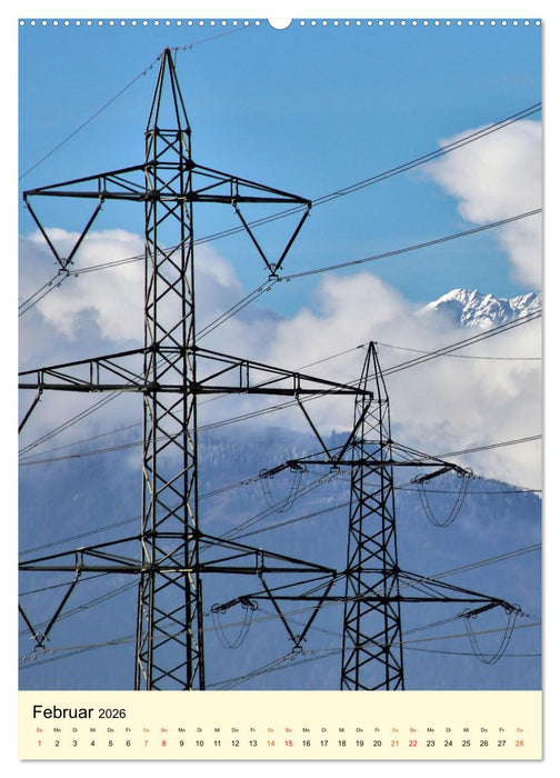 Strommasten - Autobahnen für den Strom (CALVENDO Wandkalender 2026)