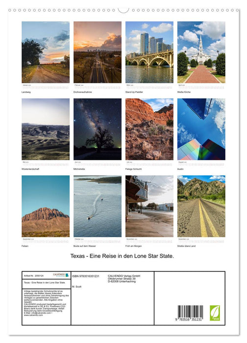Texas - Eine Reise in den Lone Star State. (CALVENDO Premium Wandkalender 2026)