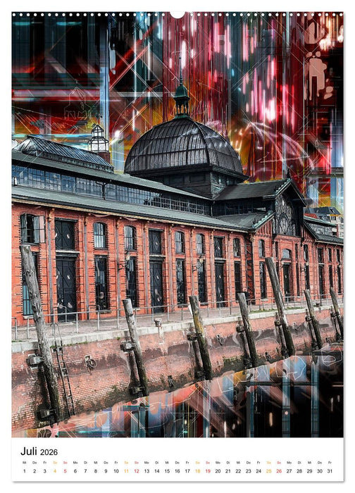 Hamburg bunte Stadt (CALVENDO Premium Wandkalender 2026)