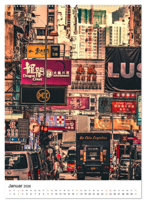 Hongkong Street live (CALVENDO Premium Wandkalender 2026)