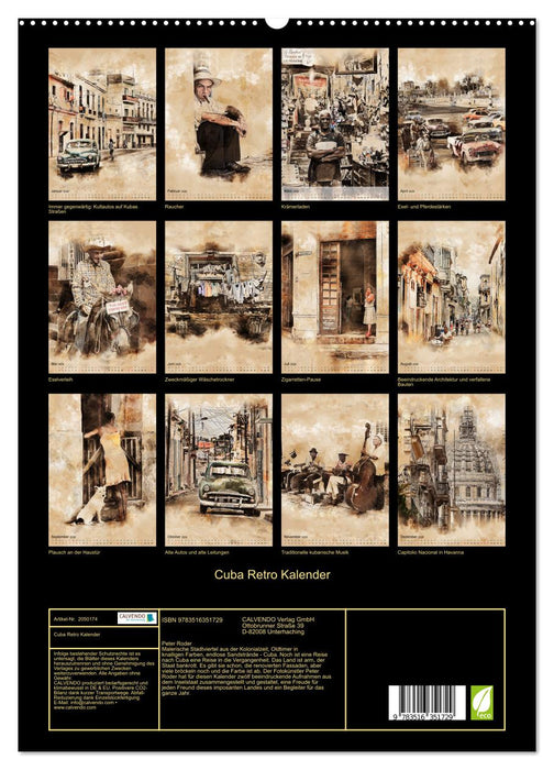 Cuba Retro Kalender (CALVENDO Premium Wandkalender 2026)