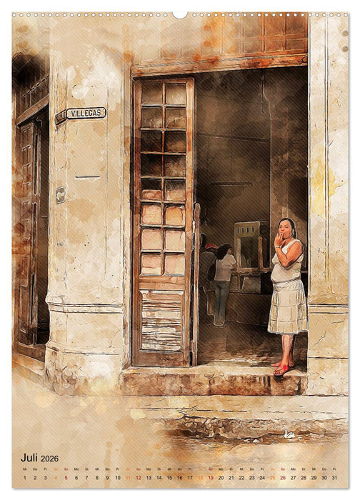 Cuba Retro Kalender (CALVENDO Premium Wandkalender 2026)