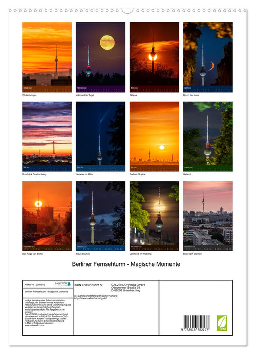 Berliner Fernsehturm - Magische Momente (CALVENDO Premium Wandkalender 2026)