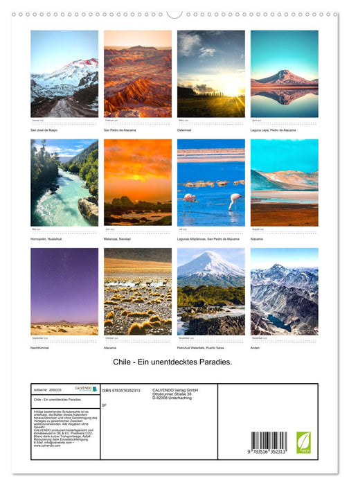 Chile - Ein unentdecktes Paradies. (CALVENDO Wandkalender 2026)