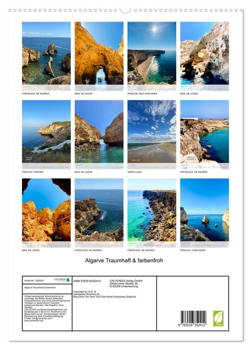 Algarve Traumhaft & farbenfroh (CALVENDO Wandkalender 2026)