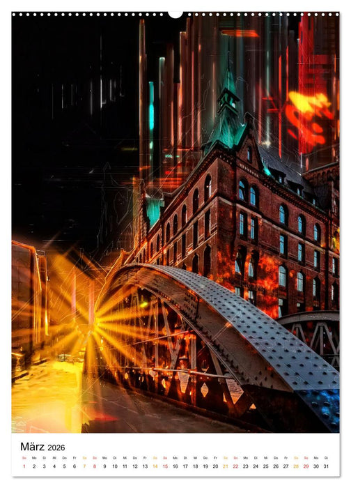 Hamburg bunte Stadt (CALVENDO Wandkalender 2026)