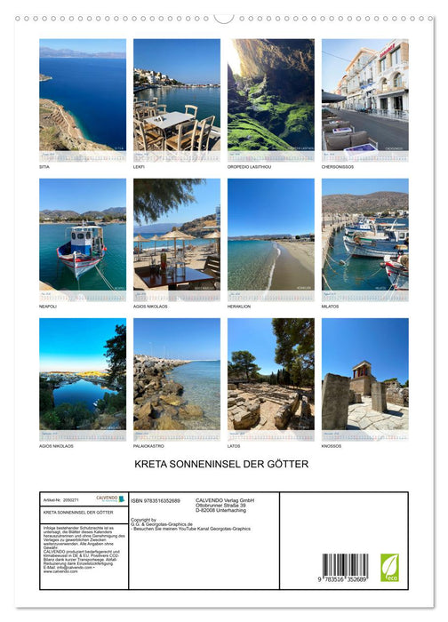 KRETA SONNENINSEL DER GÖTTER (CALVENDO Wandkalender 2026)