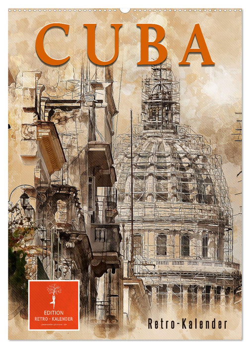 Cuba Retro Kalender (CALVENDO Wandkalender 2026)