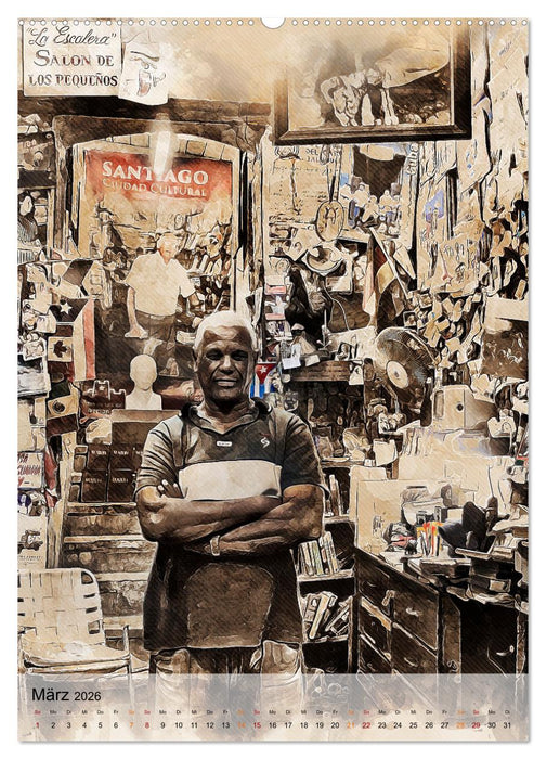 Cuba Retro Kalender (CALVENDO Wandkalender 2026)