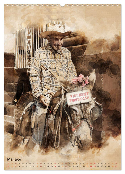 Cuba Retro Kalender (CALVENDO Wandkalender 2026)