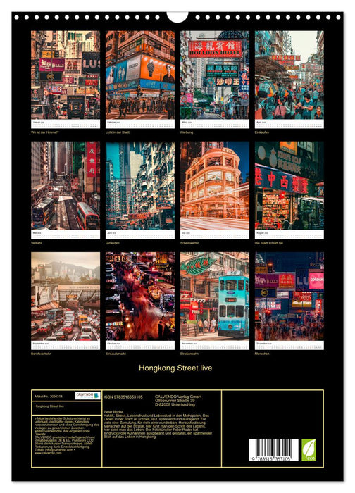 Hongkong Street live (CALVENDO Wandkalender 2026)