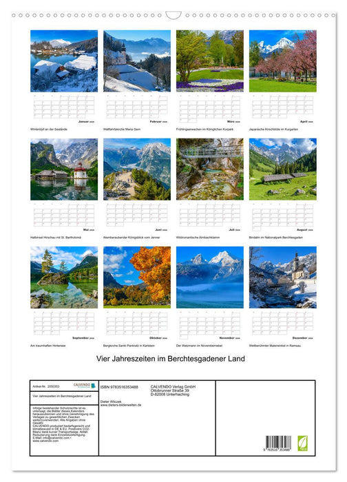 Vier Jahreszeiten im Berchtesgadener Land (CALVENDO Wandkalender 2026)