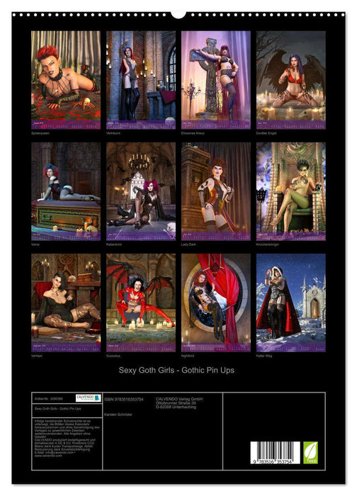 Sexy Goth Girls - Gothic Pin Ups (CALVENDO Premium Wandkalender 2026)