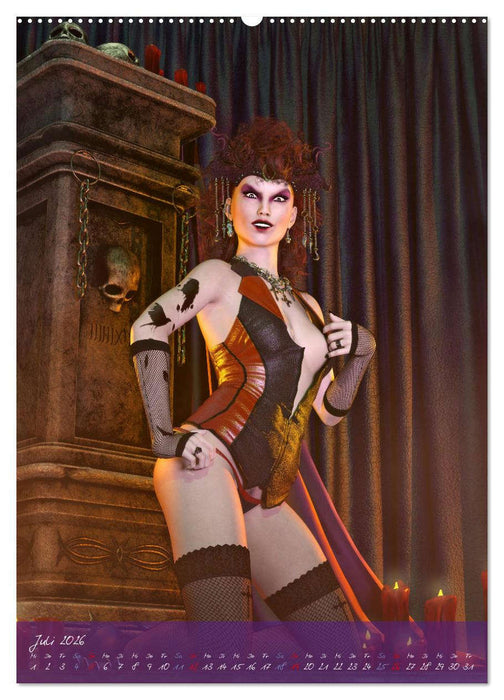 Sexy Goth Girls - Gothic Pin Ups (CALVENDO Premium Wandkalender 2026)