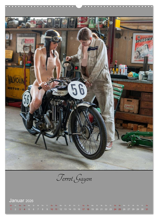 Alte Motorräder und Pin-up-Girls (CALVENDO Wandkalender 2026)