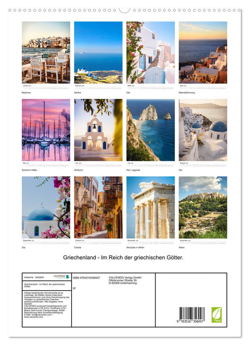 Griechenland - Im Reich der griechischen Götter. (CALVENDO Wandkalender 2026)