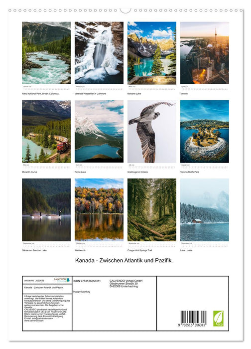 Kanada - Zwischen Atlantik und Pazifik. (CALVENDO Premium Wandkalender 2026)