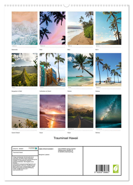 Trauminsel Hawaii (CALVENDO Premium Wandkalender 2026)