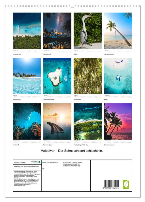 Malediven - Der Sehnsuchtsort schlechthin. (CALVENDO Wandkalender 2026)
