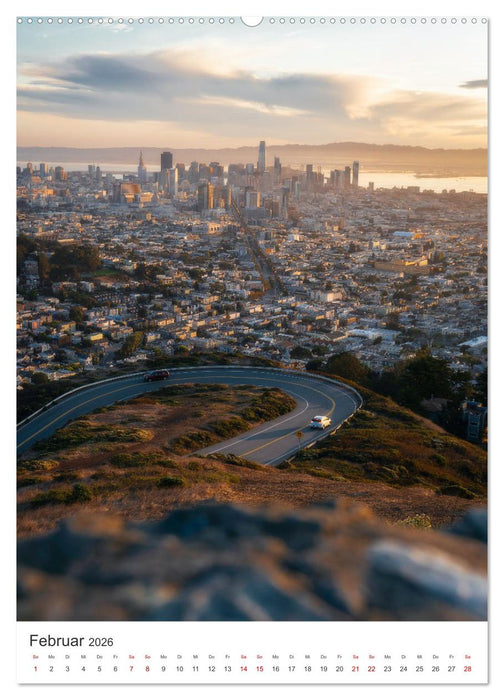 San Francisco - Cable Cars, Golden Gate Bridge und Lombard Street (CALVENDO Wandkalender 2026)