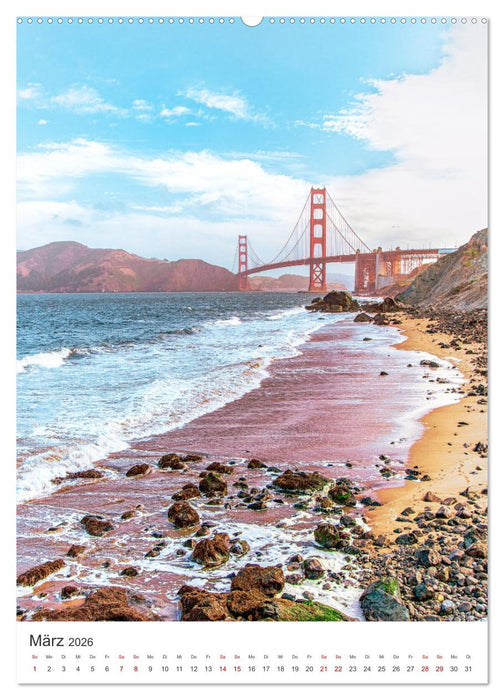 San Francisco - Cable Cars, Golden Gate Bridge und Lombard Street (CALVENDO Wandkalender 2026)
