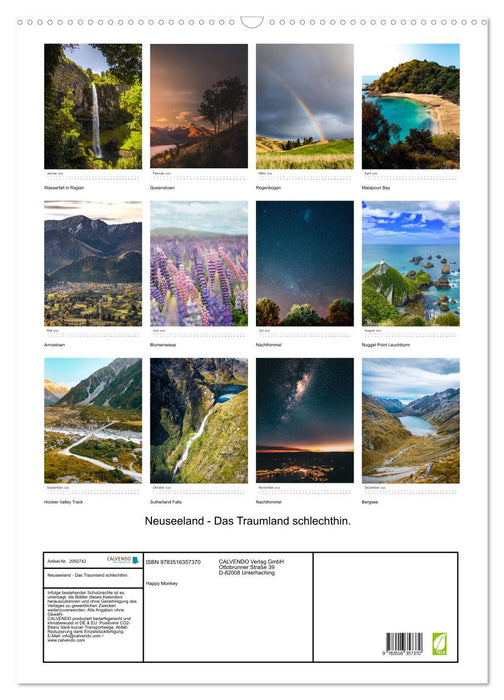 Neuseeland - Das Traumland schlechthin. (CALVENDO Wandkalender 2026)