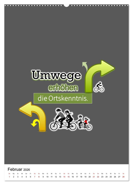 Markante, freche Sprüche rund ums Radfahren (CALVENDO Premium Wandkalender 2026)