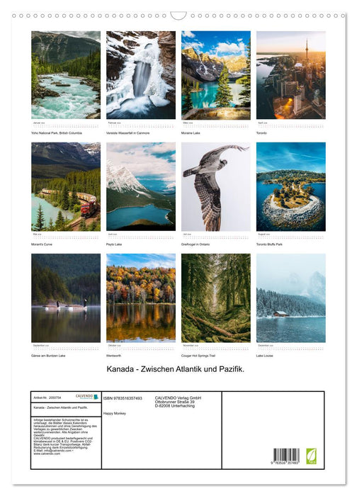 Kanada - Zwischen Atlantik und Pazifik. (CALVENDO Wandkalender 2026)