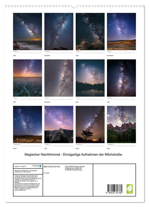 Magischer Nachthimmel - Einzigartige Aufnahmen der Milchstraße. (CALVENDO Wandkalender 2026)