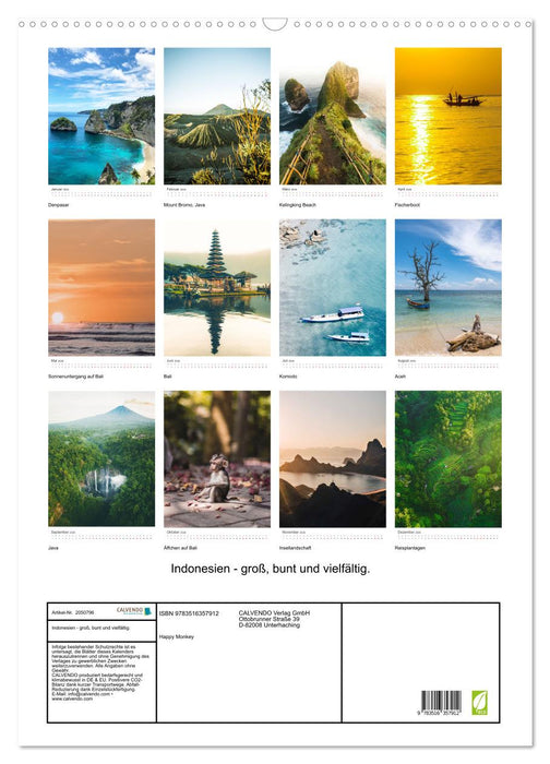 Indonesien - groß, bunt und vielfältig. (CALVENDO Wandkalender 2026)