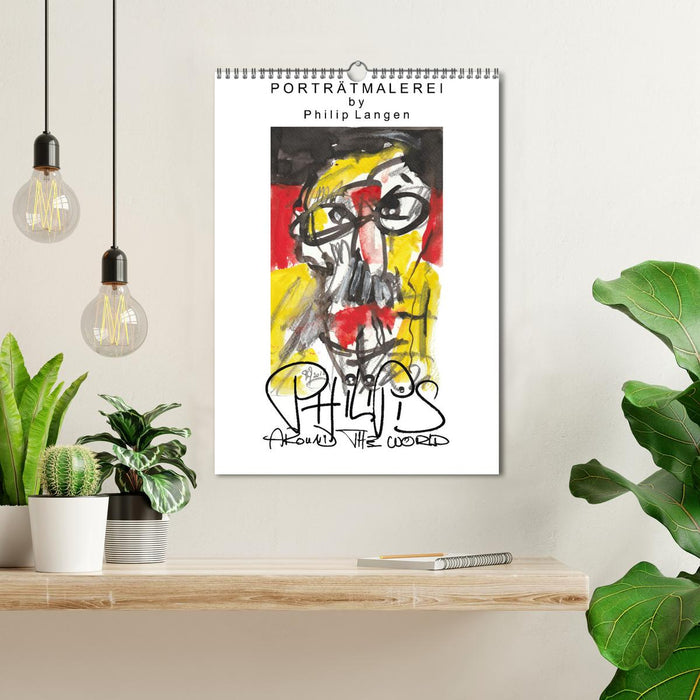 Porträtmalerei by Philip Langen PHILIPIS AROUND THE WORLD (CALVENDO Wandkalender 2026)