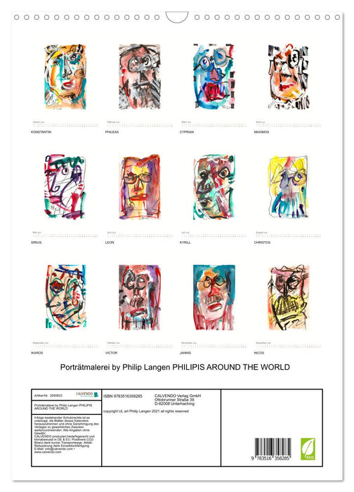 Porträtmalerei by Philip Langen PHILIPIS AROUND THE WORLD (CALVENDO Wandkalender 2026)