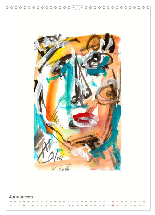 Porträtmalerei by Philip Langen PHILIPIS AROUND THE WORLD (CALVENDO Wandkalender 2026)